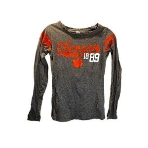 Knights Apparel Women's Clemson Tigers Women's Long‎ Sleeve Tee Gray T-Shirt